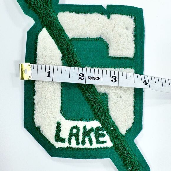 Vintage green chenille letter jacket letter “G” with rowing oar - Picture 3 of 5